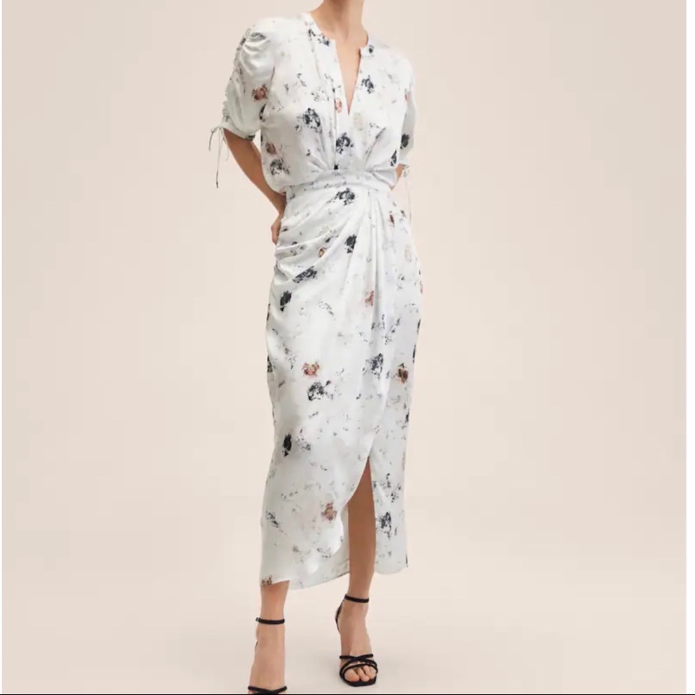 Floral White Midi Dress